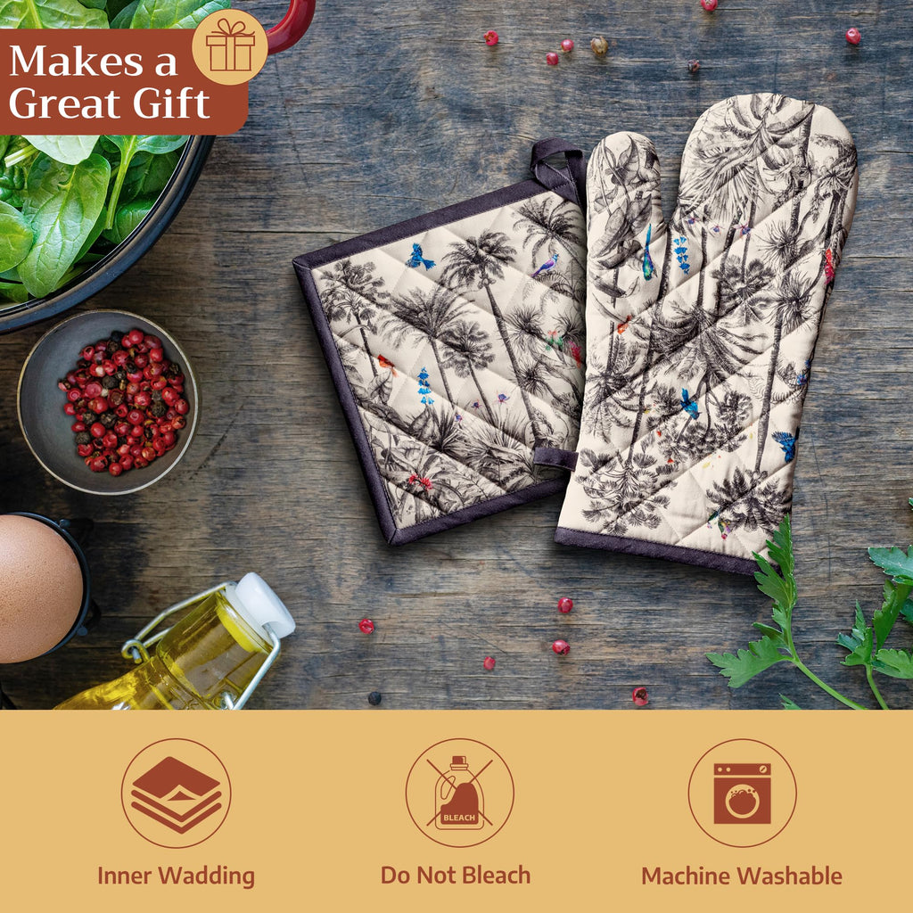 Maison d'Hermine Oven Gloves 100% Cotton Oven Mitt (7" x 13", Pack of 1)