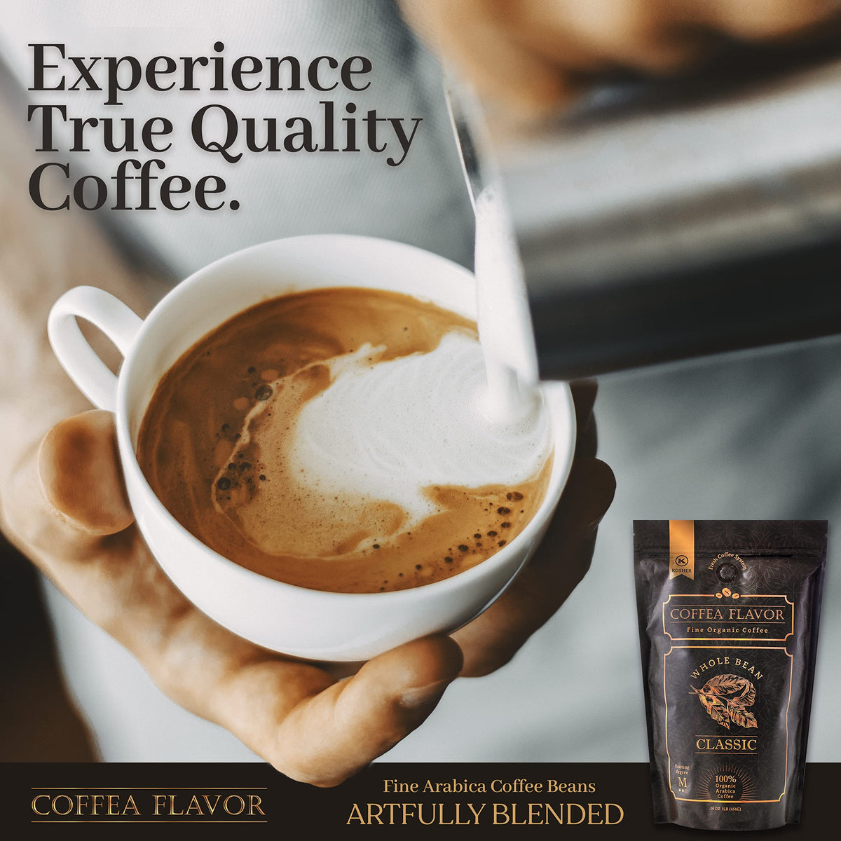 Organic Whole Bean Coffee Medium Roast (16oz) - Classic Flavored
