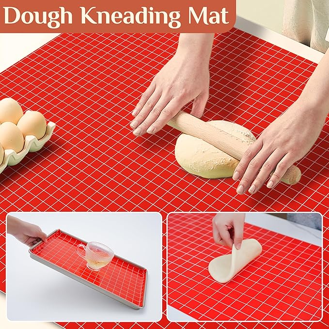 Silicone Baking Mat, 12 IN x 6 FT Free Cutting Baking Sheet,Non-Stick Reusable Dough & Pastry Mat,Non-Slip Silicone Mat Roll for Air Fryer Liner,Freeze Dryer,Oven Baking Pan,Kitchen Counter