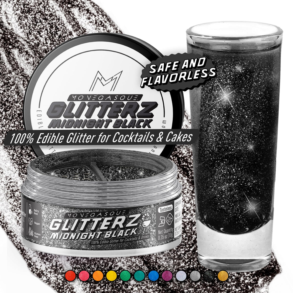 MONÉGASQUE Lavender Edible Glitter for Drinks & Cakes, Drink Glitter, 10g