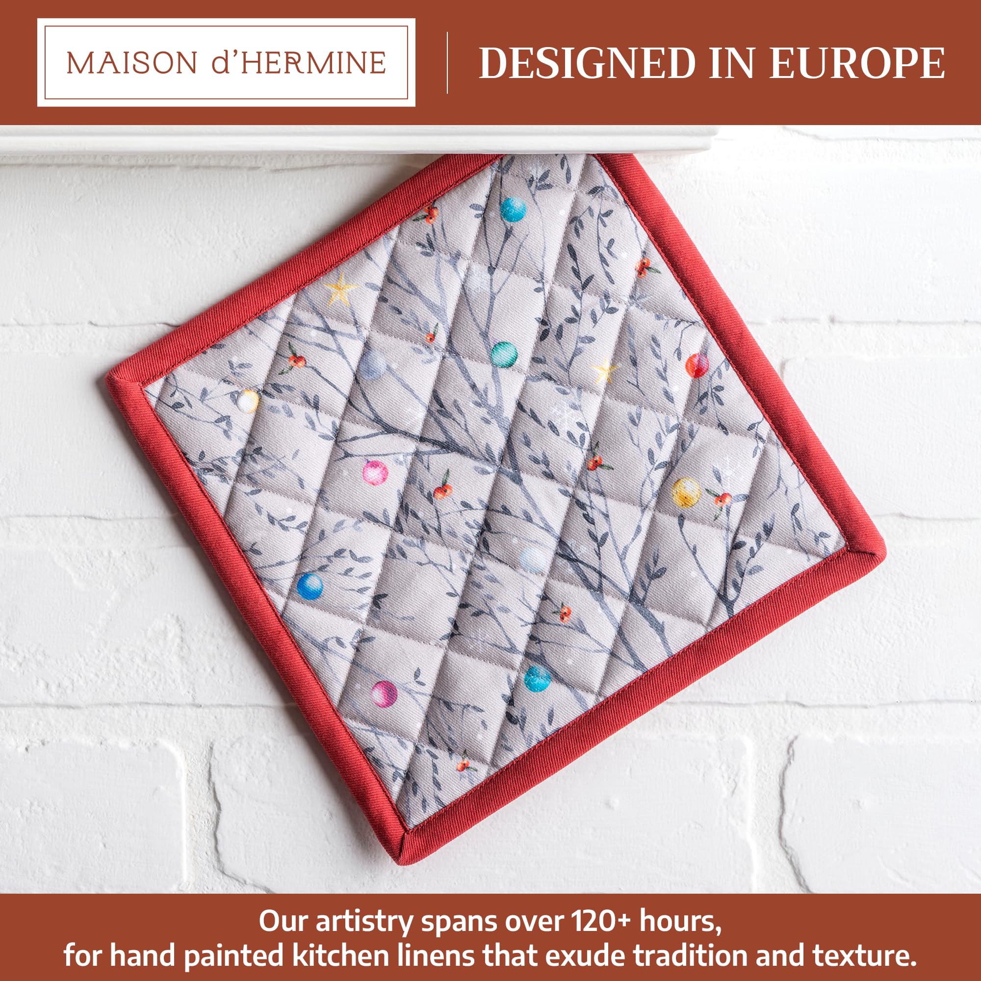 Maison d' Hermine Pot Holders 100% Cotton Potholders (8" x 8", Pack of 1)