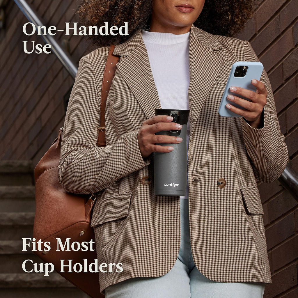 Contigo West Loop 2.0 Leak-Proof Spill-Proof Insulated Stainless Steel Travel Mug, 16oz., 2 Pack, Agave Metallic & Sake Metallic
