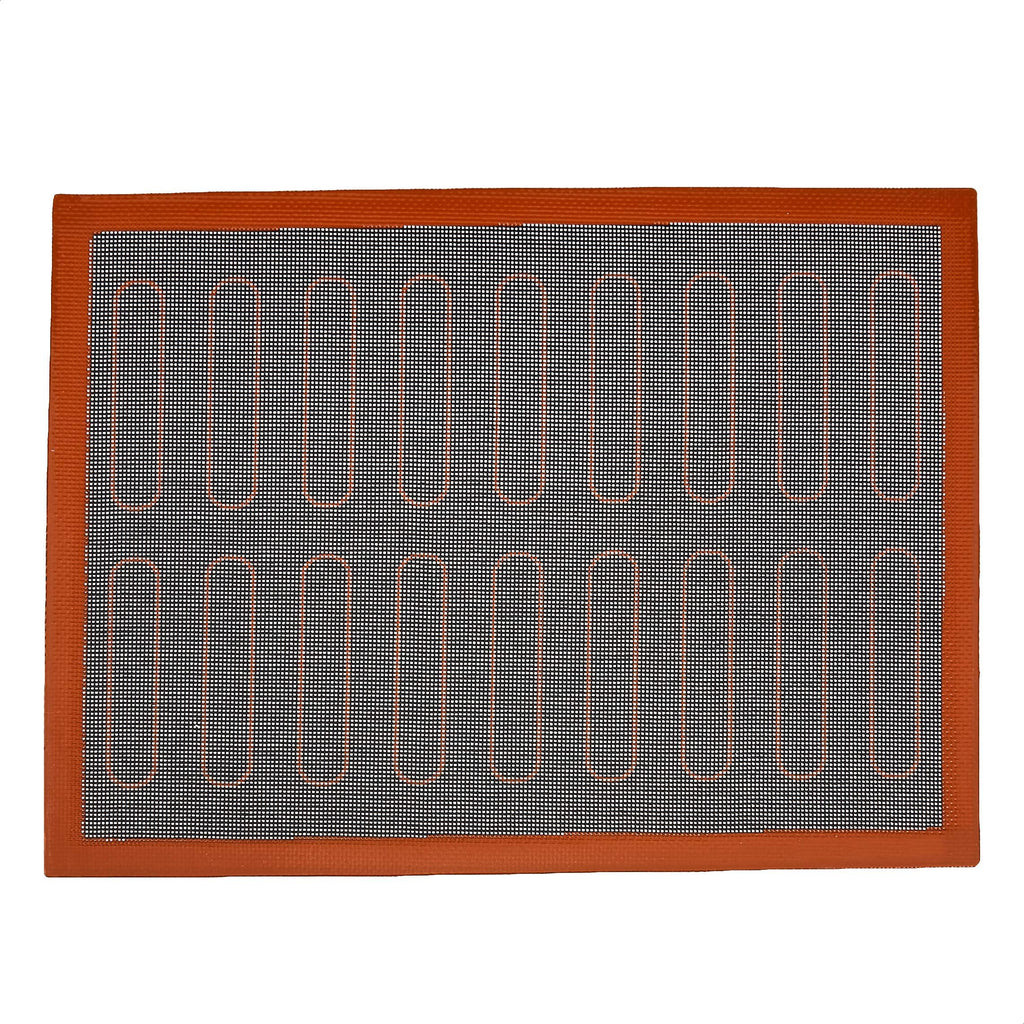 Amazon Basics Non-Stick Silicone Baking Mat, Non-Slip, Heat Resistant, for Dough Rolling, Reusable, Easy to Clean, Rectangular, 15.7" x 11.8", Black/Red/White, 2 Pack