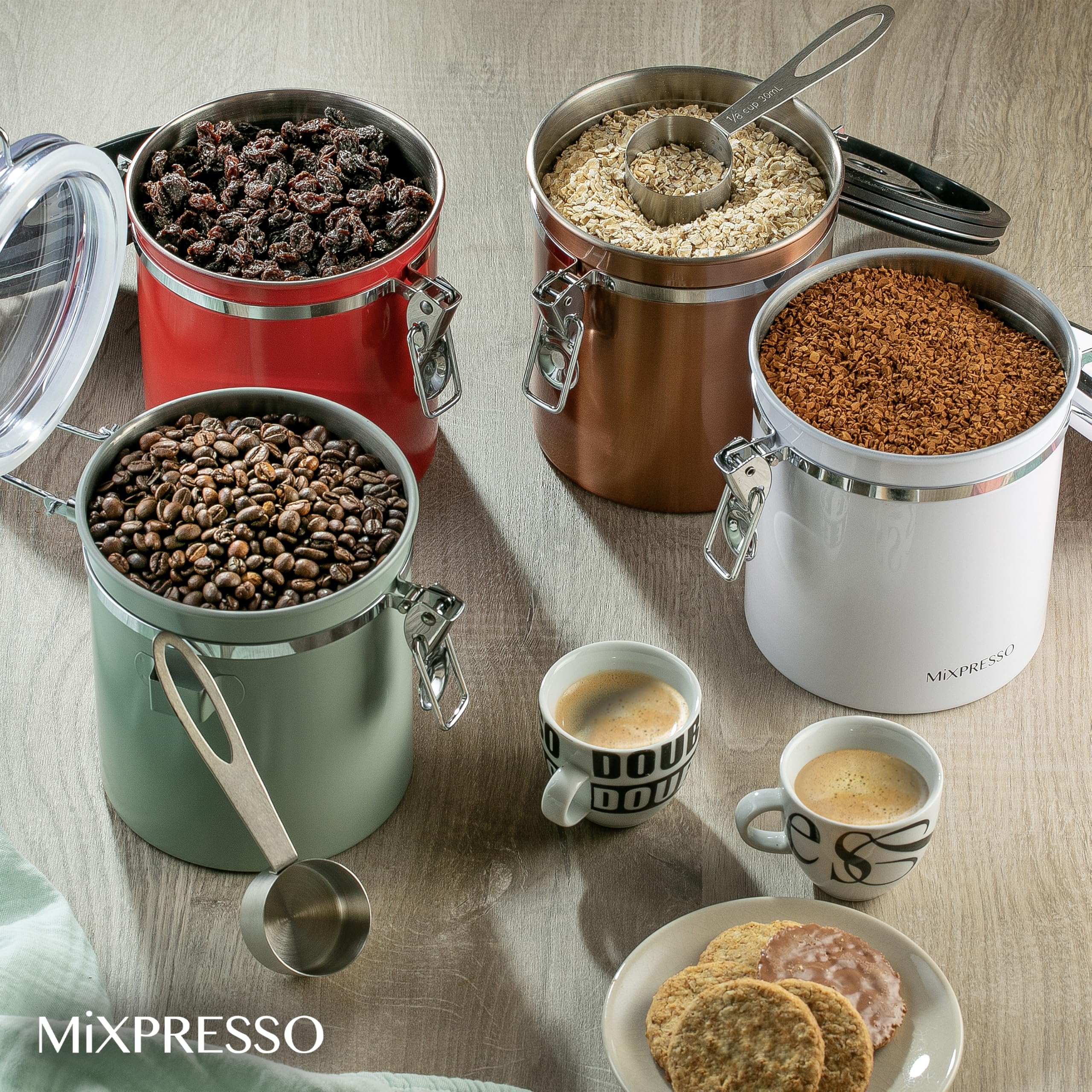 Mixpresso Coffee Canister, Airtight Coffee Bean Storage Container 16oz