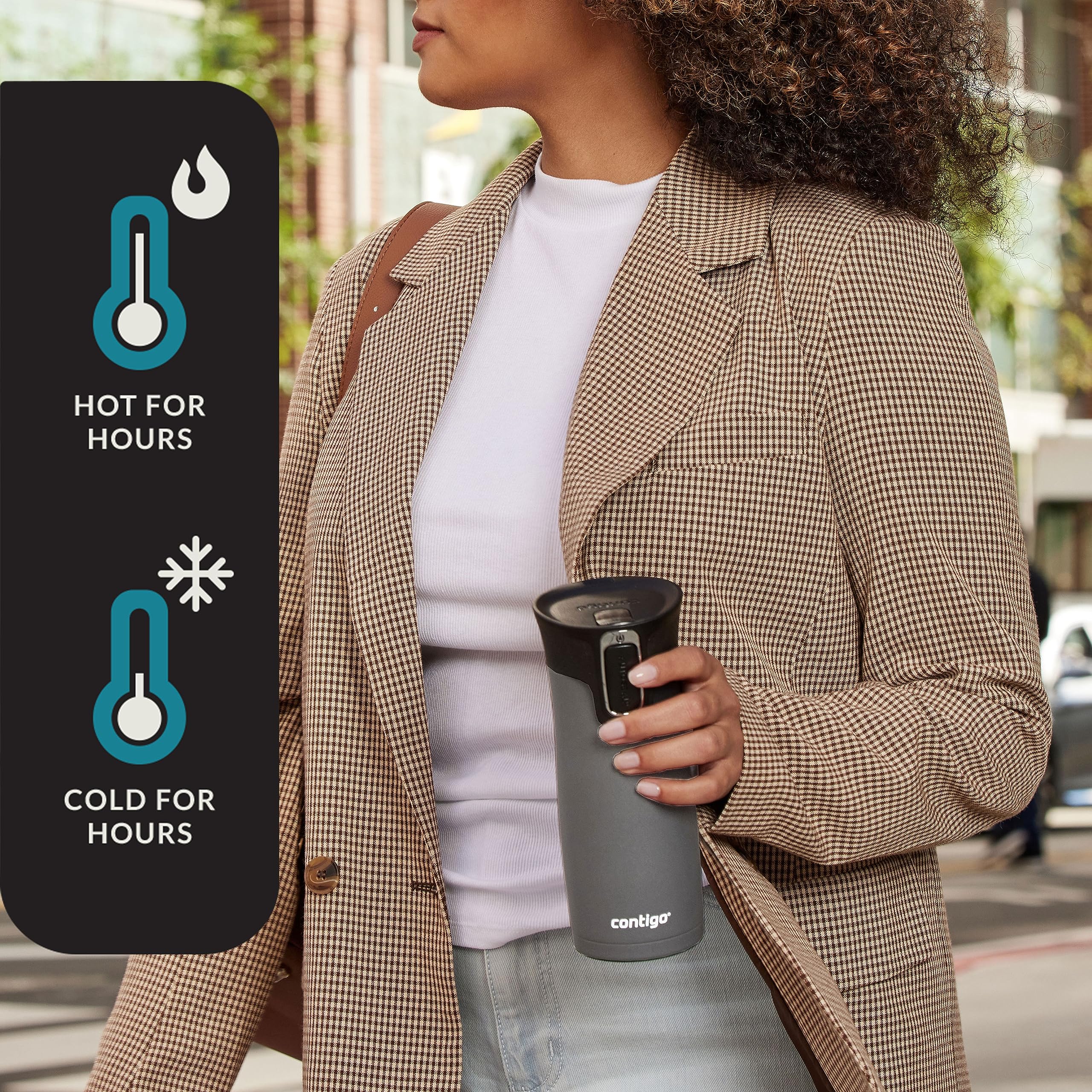 Contigo West Loop 2.0 Leak-Proof Spill-Proof Insulated Stainless Steel Travel Mug, 16oz., 2 Pack, Agave Metallic & Sake Metallic