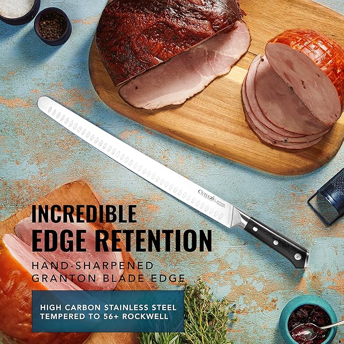 Cutluxe Extra-Long 14" Slicing Carving Knife – Brisket Knife, Razor Sharp Meat and BBQ Knіfe – High Carbon German Steel – Full Tang & Ergonomic Handle Design – Artisan Series