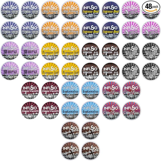 96 Count - French Roast, Single serve Coffee pods for Keurig K Cup® Brewers - InfuSio Premium Roasted Coffee (French Roast, 96 count Compatible with 2.0)……